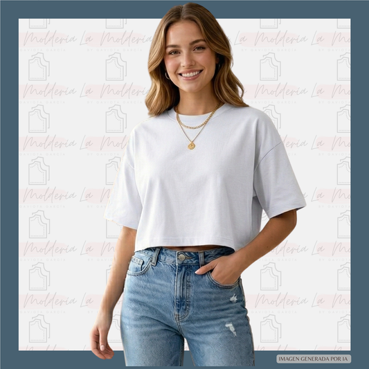 Crop Top Dama – Molde Digital