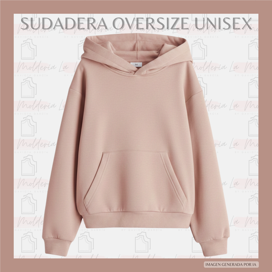 Sudadera Oversize Adulto - Molde Digital