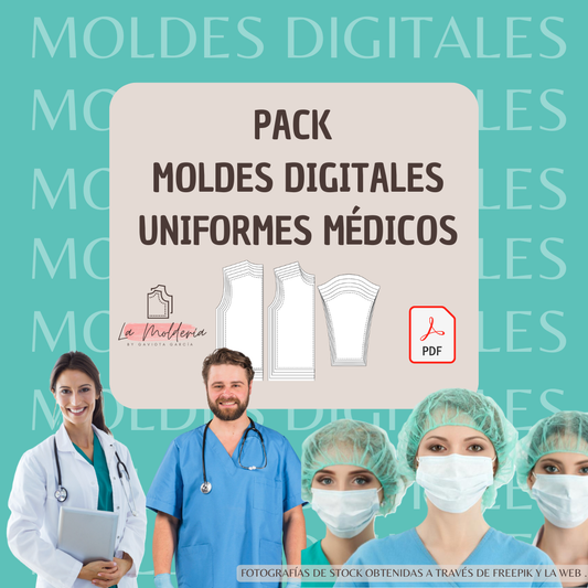 PACK MOLDES DIGITALES UNIFORMES MÉDICOS