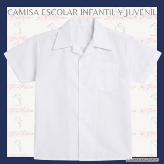 Camisa Escolar Infantil y Juvenil - Molde digital