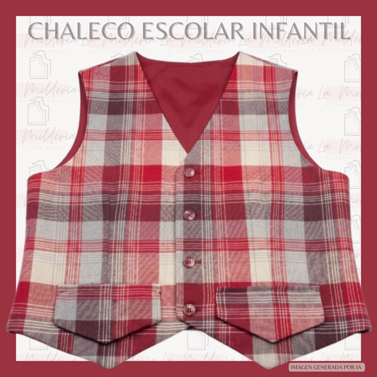 Chaleco Escolar Infantil Unisex - Molde digital