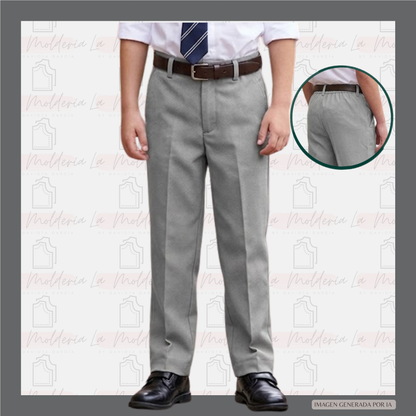 Pantalón con elástico atrás Infantil - Molde digital