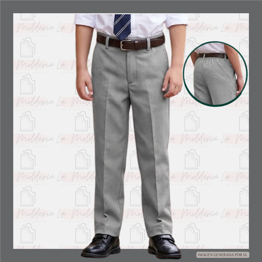 Pantalón con elástico atrás Infantil - Molde digital