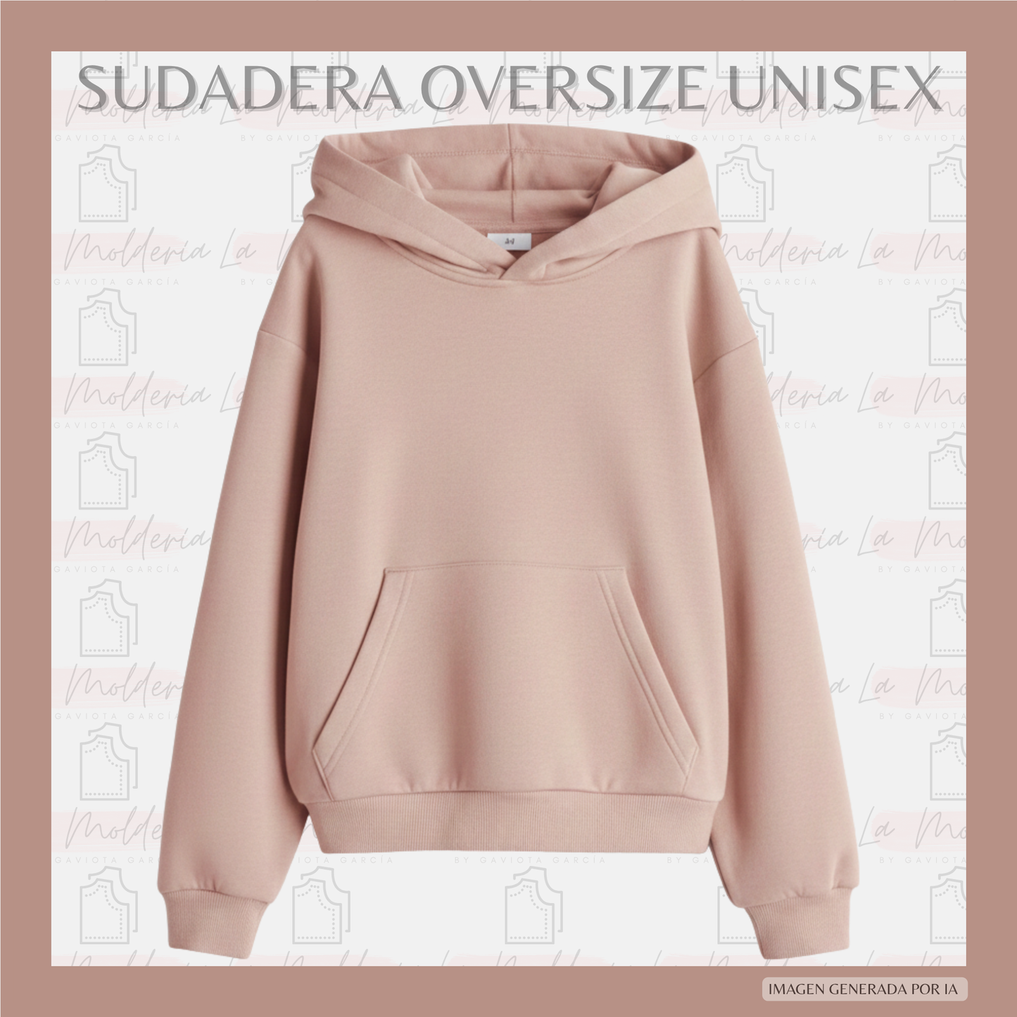 Sudadera Oversize Adulto - Molde Digital